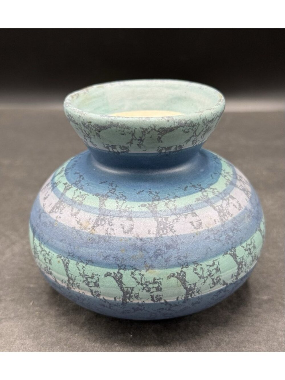 Vintage Madeline Originals California Pottery Blue Multi Color Vase